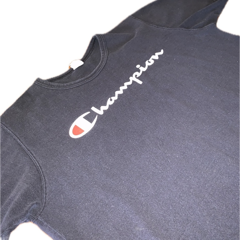 Vintage Champion Heavy Weight Reverse Weave Short Sleeve Black T-Shirt 2XL XXL - Picture 3 of 8